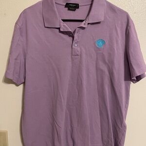 Versace Lavender Polo with Turquoise Medusa Patch and Versace Navy ( 2 POLOS)